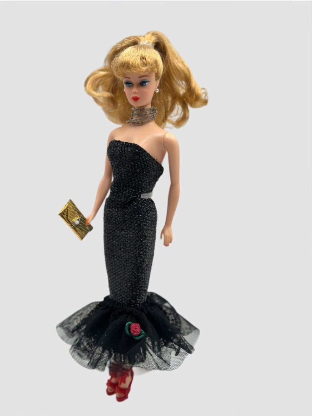 Vintage 1995 Barbie Doll 1958 Reproduction Solo in the Spotlight Bonus Clutch